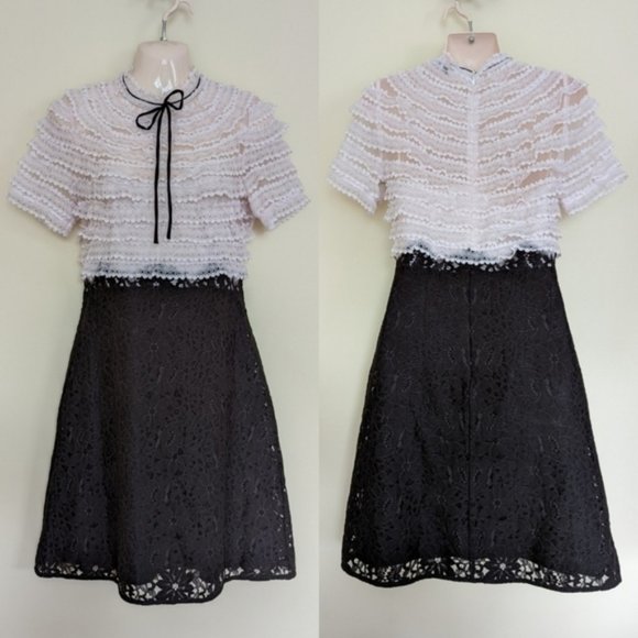 Sandro Dresses & Skirts - Sandro Helsinki Bow-detailed Organza And Lace dress xs 2